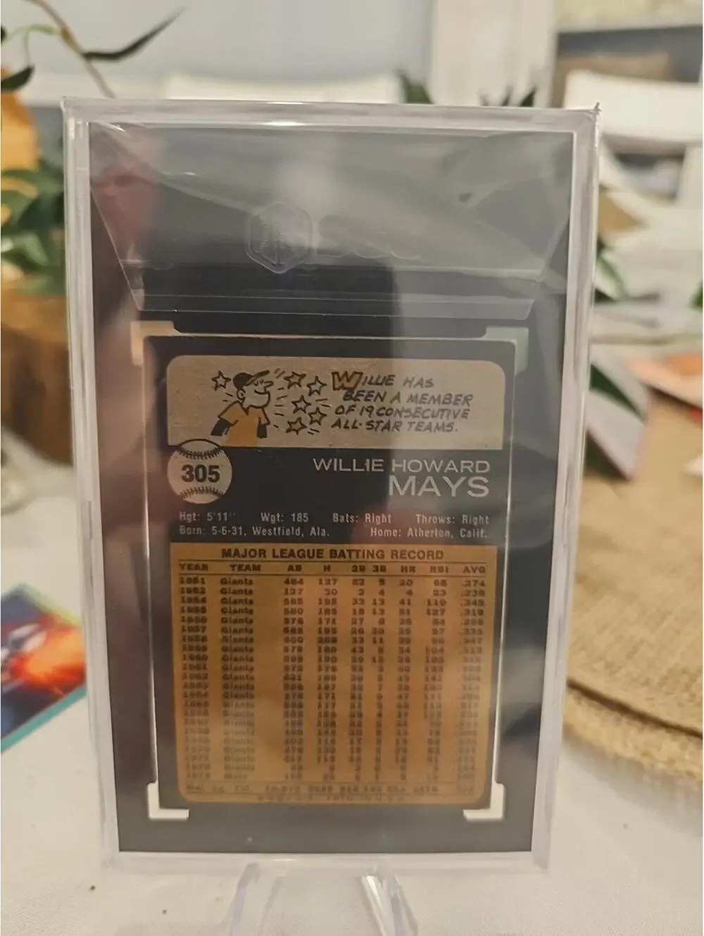 1973 Topps #305 Willie Mays New York Mets HOF SGC 5 EX Last Mays Card